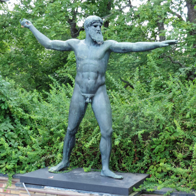 famous nude greek standing poseidon statues